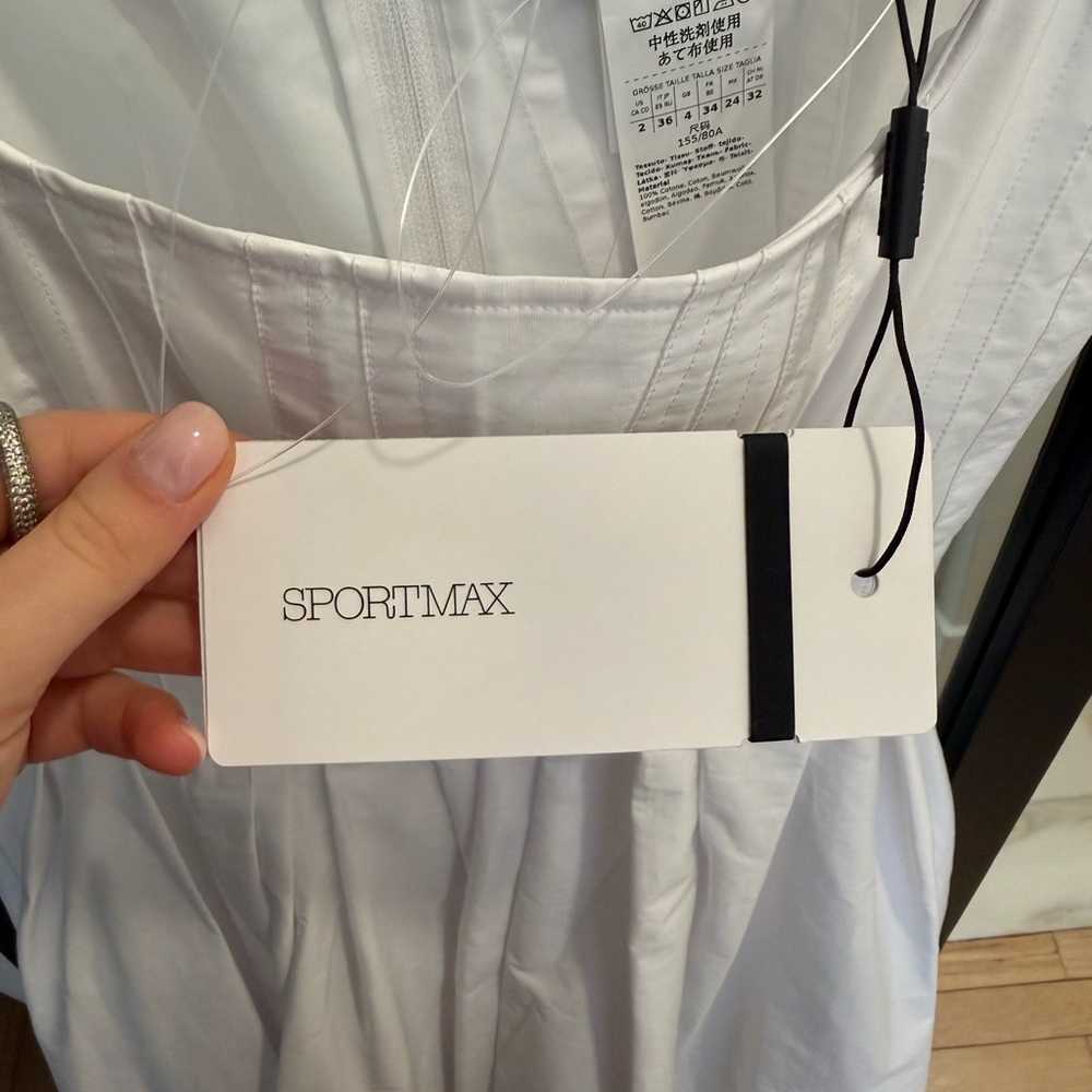 Sportmax White Square-Neck Maxi Dress - Picture 6 of 9